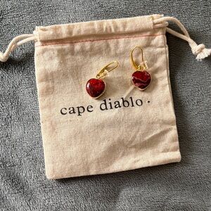 Cape Diablo Scarlet Heart Earrings